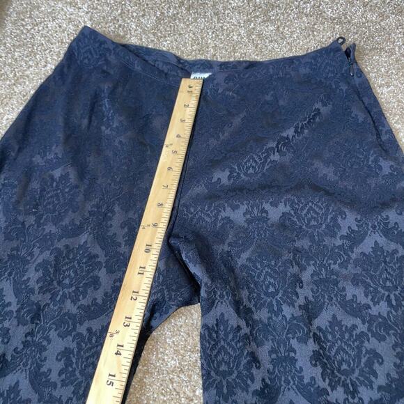 Chico's Design pants pull on textured SZ 2 black paisley print MD straight leg - Picture 7 of 8